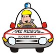 Vector: man in the car-fire rescue man in the car-fire rescue