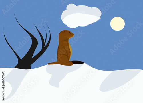 Vector: Sunny Groundhog day Sunny Groundhog day