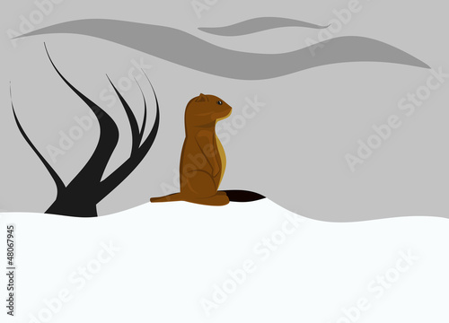Vector: Cloudy Groundhog day Cloudy Groundhog day