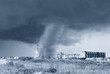 amazing tornado hits industrial plant