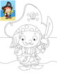 The coloring page - happy mammoth