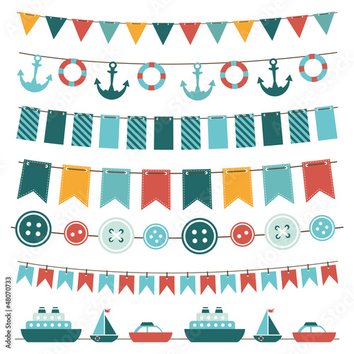 Vector: sea theme garland sea theme garland