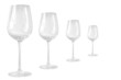 4 empty wineglasses