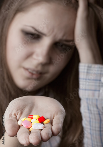 Photo: Woman with pills Woman with pills