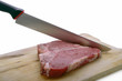 Photo: fiorentina su tagliere in legno con coltello fiorentina su tagliere in legno con coltello