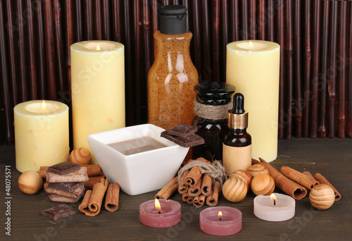 Photo: Beautiful chocolate spa setting Beautiful chocolate spa setting