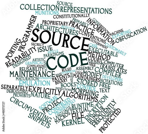 Illustration: Word cloud for Source code Word cloud for Source code
