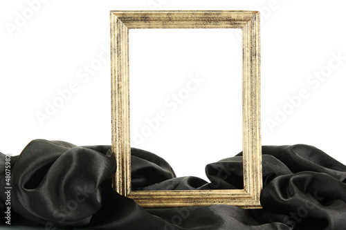 Photo: empty frame with silk, isolated on white empty frame with silk, isolated on white