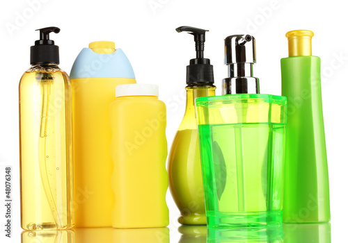 Photo: A lot of different cosmetic products for personal care isolated A lot of different cosmetic products for personal care isolated