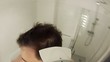 Adult man drying his hair HD