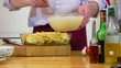 Whisking batter in a bowl