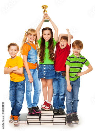 Photo: Classmates with prize Classmates with prize