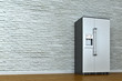 Illustration: interior scene with refrigerator interior scene with refrigerator
