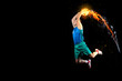 Basketball player with a ball