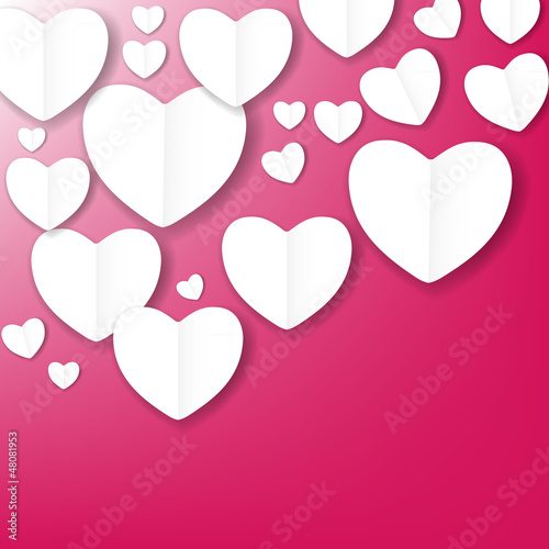 Vector: Valentines day paper heart backgroung, vector illustration Valentines day paper heart backgroung, vector illustration