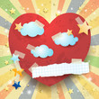Red heart, vintage background