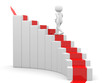 Illustration: 3d people climb the staircase - stair 3d people climb the staircase - stair