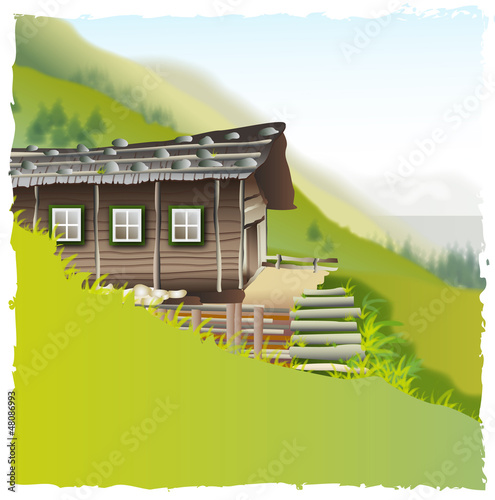 Illustration: Berghütte Berghütte