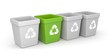 Colored recycling bins