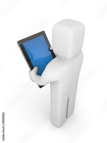 Illustration: Person with tablet computer Person with tablet computer