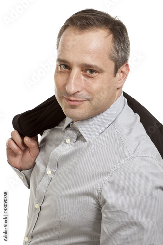 Photo: portrait of adult man, isolated on white background portrait of adult man, isolated on white background