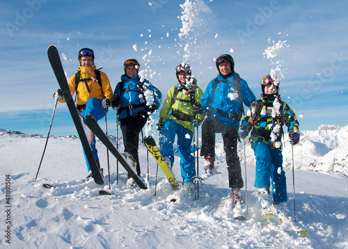 Photo: Group of happy skiers Group of happy skiers