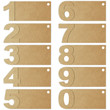 number set from recycle paper