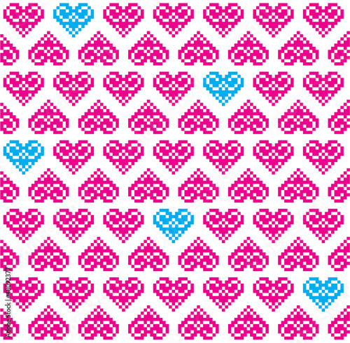 Vector: Heart pink seamless background, pattern - Valentines Day Heart pink seamless background, pattern - Valentines Day