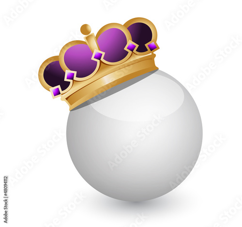 Illustration: Golden Crown on White Ball Golden Crown on White Ball