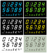 LCD numbers 2 multi-colors version