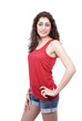 Smiling young woman casual fashion