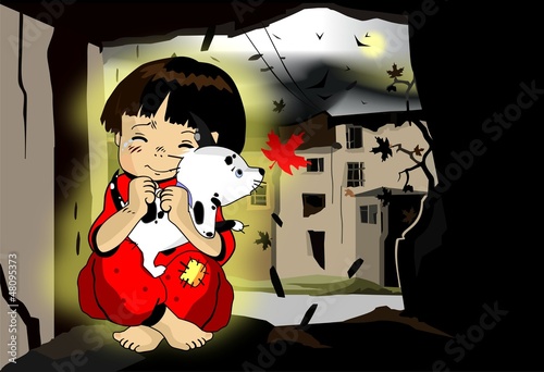 Vector: Conceptual illustration about homeless Conceptual illustration about homeless