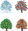 Four seasons – trees in spring, summer, autumn, winter