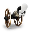 3d man with circus cannonball