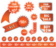Set of Stickers With Sale, Big Sale ang Buy Now Caption