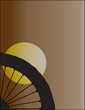 I Love Bicycle in Silhouette of Black-white on Brown Background