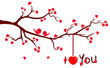 Tree branch with Love Hearts