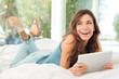Happy Woman With Digital Tablet