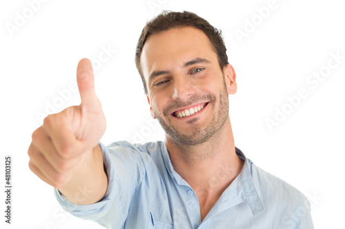 Photo: Young Man Showing Thumb Up Young Man Showing Thumb Up