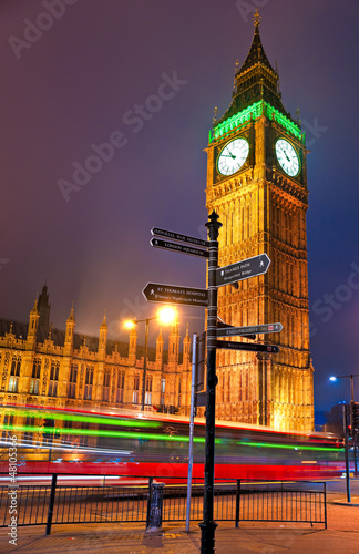 Photo: The Big Ben at night, London, UK. The Big Ben at night, London, UK.