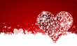 canvas print picture - red hearts background