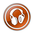 Illustration: Orange Glossy Button "Headphones" Orange Glossy Button "Headphones"