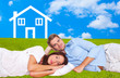 happy couple at home