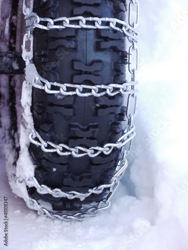 Photo: Snow chains tyre Snow chains tyre