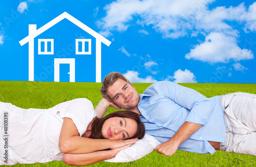 Photo: happy couple at home happy couple at home