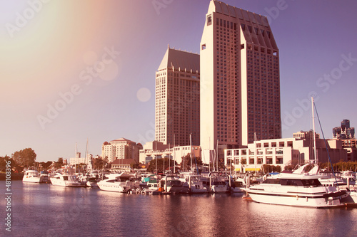 Photo: san diego harbor during evening sun san diego harbor during evening sun