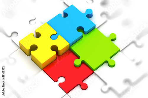 Illustration: puzzle 3d puzzle 3d
