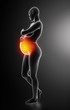 Pregnant woman with glowing belly
