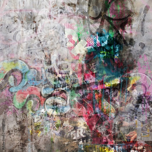 Photo: Fond mur grunge - Graffiti Fond mur grunge - Graffiti