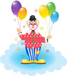 Clown with festive balloons